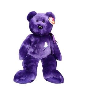 TY Beanie Baby Buddy 1998 PRINCESS DIANA Purple Bear RETIRED Large 14" rare find